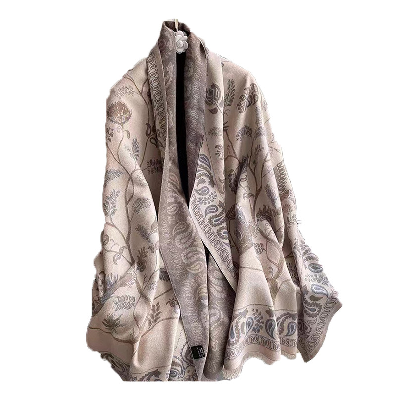 Summer Office Nap Air-Conditioned Shawl With Female Autumn And Winter Double-Sided Imitation Cashmere With Thick Fringe Warm Scarf Item Picture