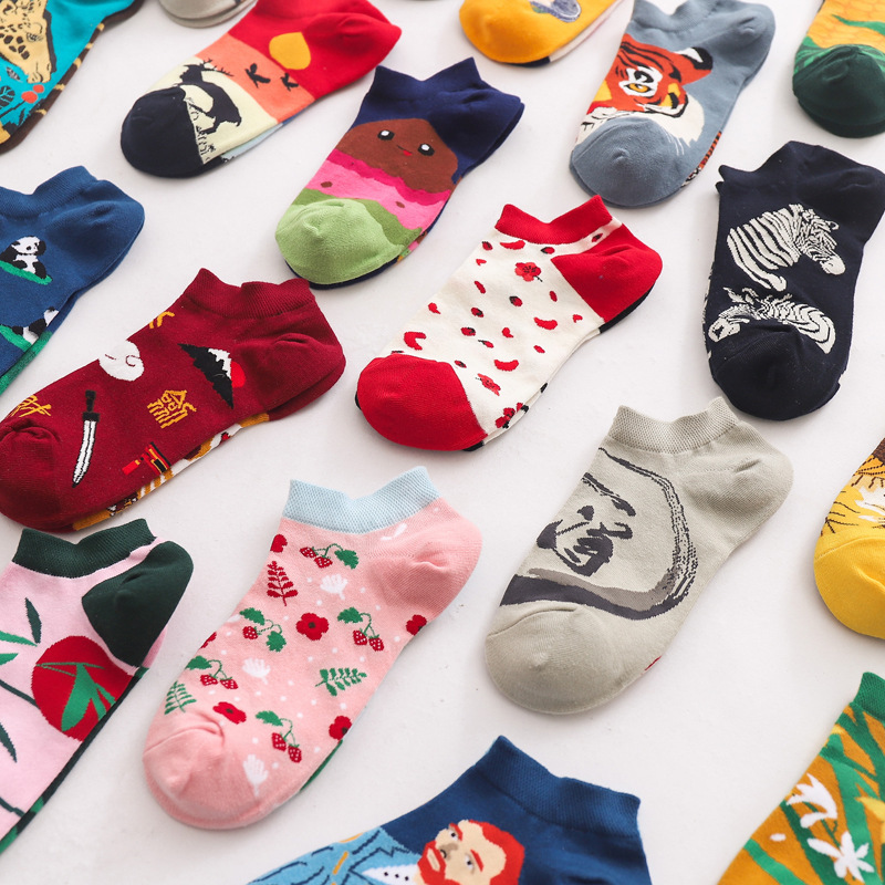 Spring And Summer New Ab Asymmetrical Ship Socks For Men And Women Couples Fashion Creative Tide Brand Ship Socks High Elastic Anti-Stripping Quality Tide Socks details Picture