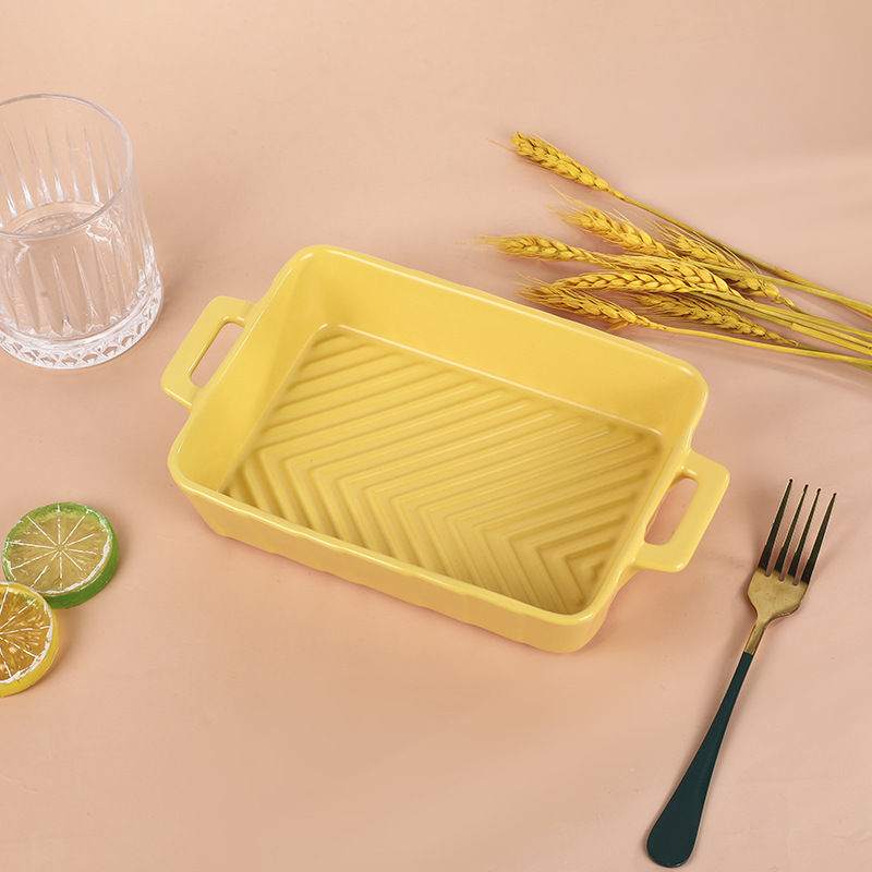 家用烘焙双耳/陶瓷盘子/陶瓷盘产品图