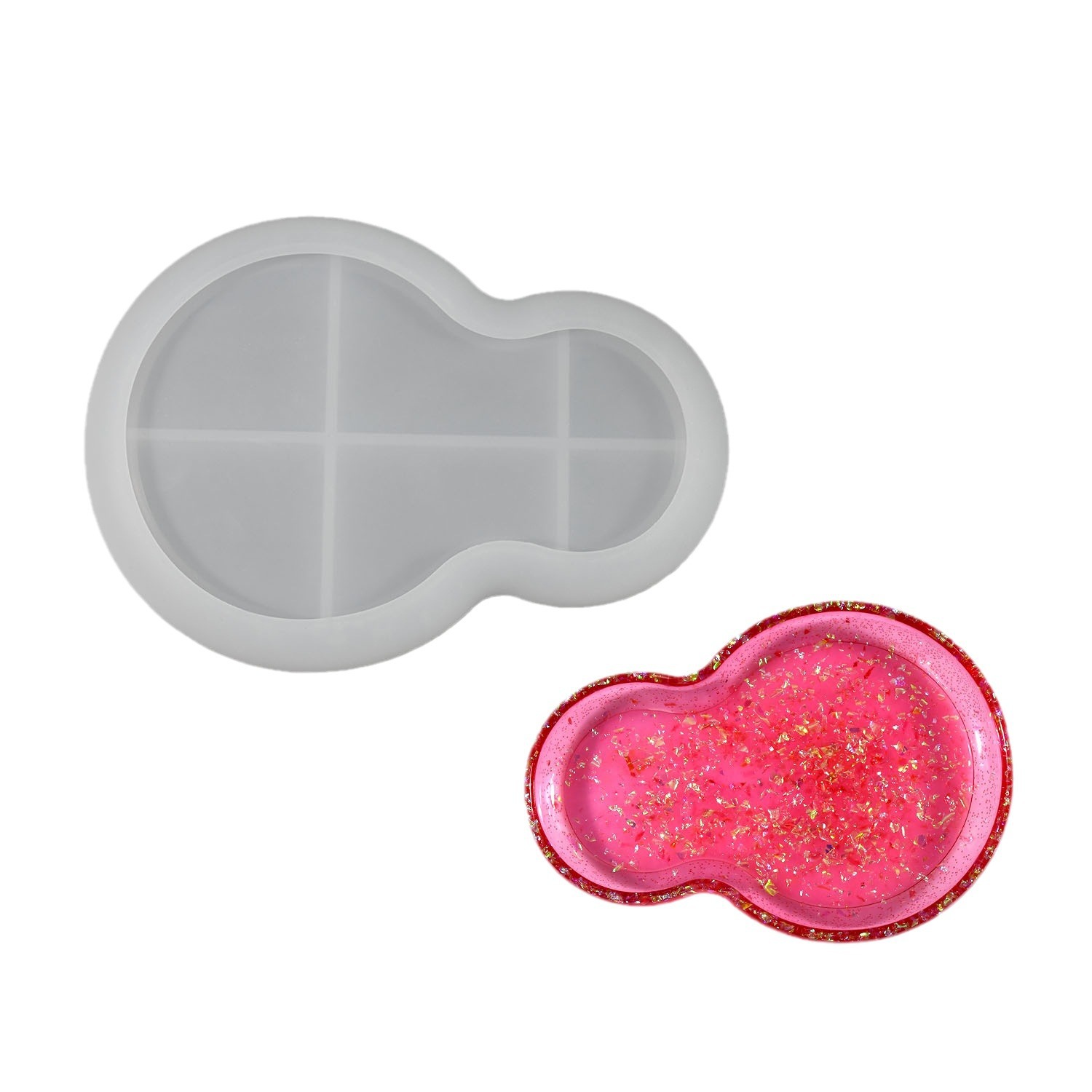 diy gourd-shaped plate resin mold, home ins style plate silicone mold, cross-border exclusive supply Item Picture