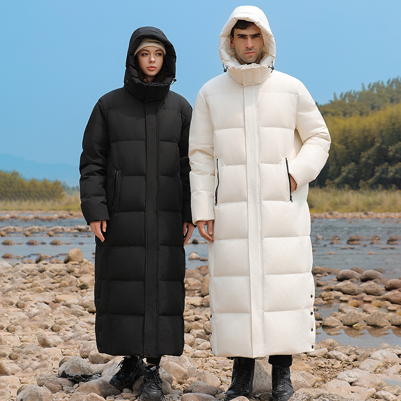 Northeast Harbin cold-proof and warm down jacket for women, super thick, Mohe travel equipment, knee-length overcoat coat for men Specification image