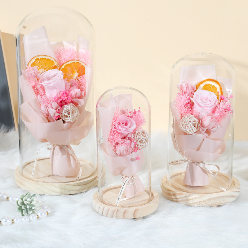 Eternal life flower glass cover ornaments to send girlfriend 520 Valentine's Day gift rose glass cover ornaments wholesale Application Scenario