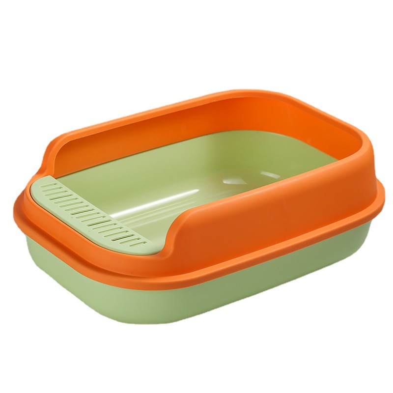 Semi-enclosed large cat litter box, thickened to prevent splashing, cat toilet, cat litter, pet supplies wholesale, cat litter box with shovel included Item Picture