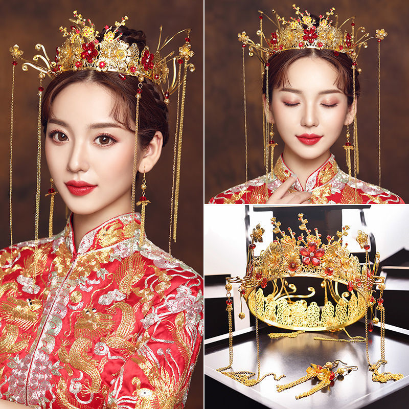 New phoenix crown and Xia pei Xiu He headwear, bride's wedding step, phoenix crown ancient costume hair accessory, Xiu He Fu Hanfu accessory Application Scenario