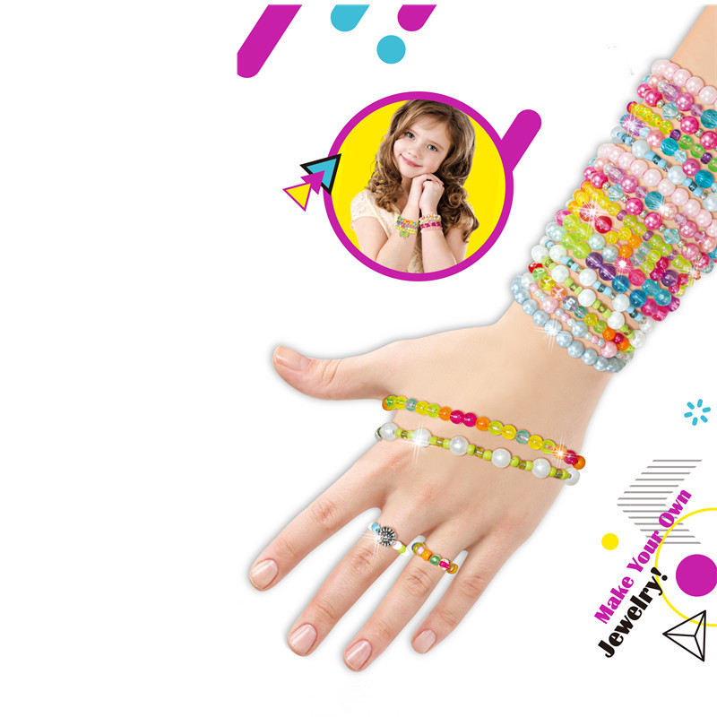 跨境新品儿童DIY制作手链创意手绳女孩玩具串珠饰品益智科教玩具详情图3