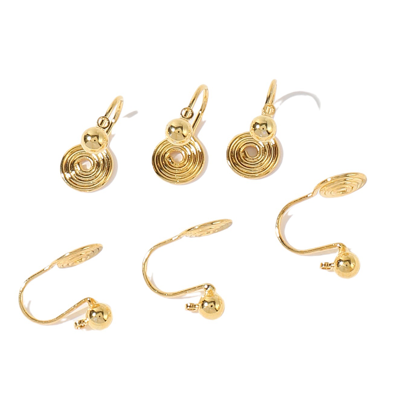 Color Preservation Plated 18K Gold Mosquito Coil Ear Clip Painless Ear Clip Converter Diy Accessories Factory Net Red Hot Sales Item Picture