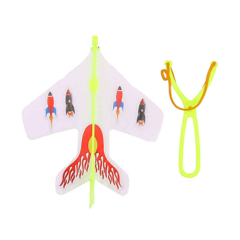 Large luminous catapult aircraft, slingshot, flashing elastic aircraft, children's outdoor activity flying toys, wholesale luminous catapult aircraft Item Picture