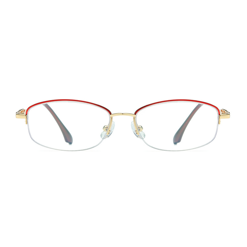 New anti-blue light reading glasses for women, fashionable half-frame reading glasses, comfortable metal reading glasses Specification image