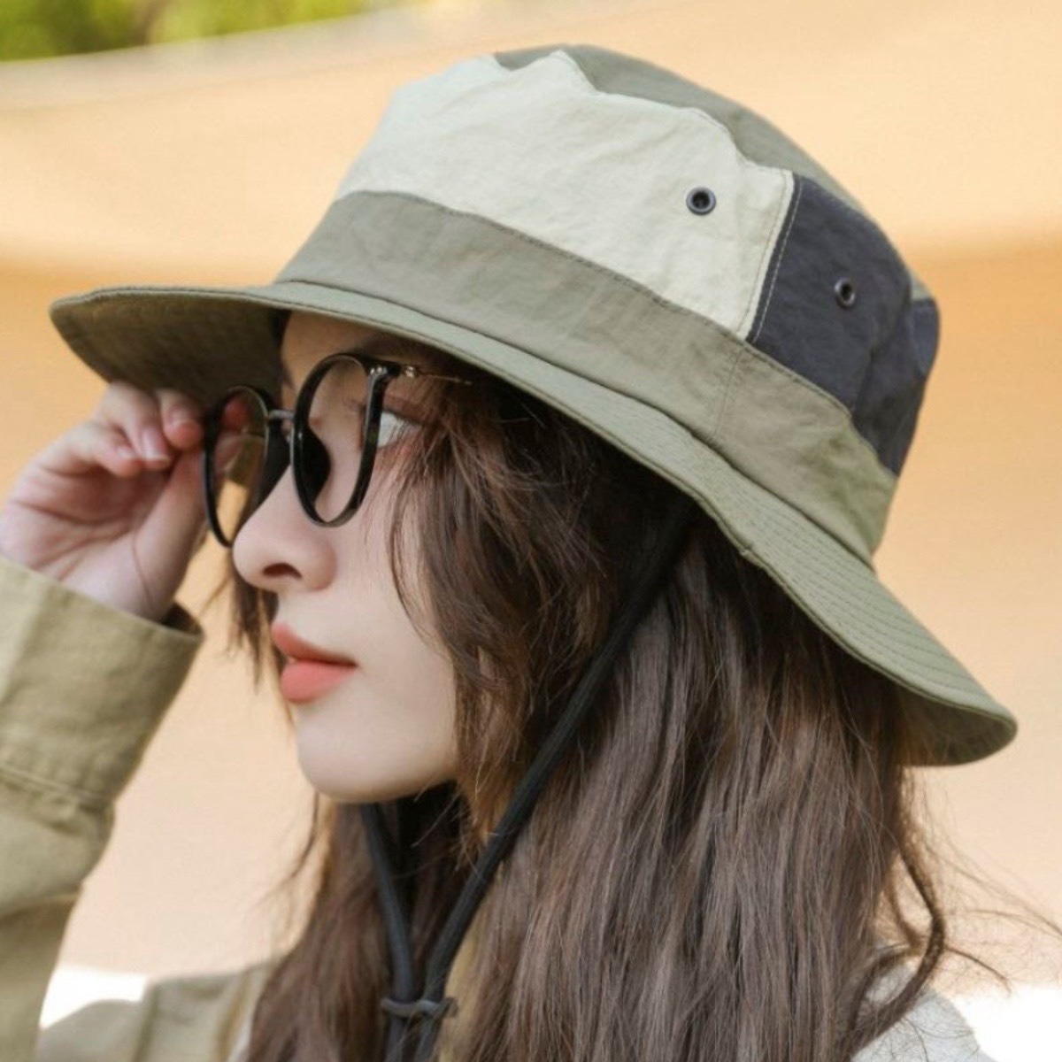 Summer New Japanese Combination Color Sunscreen Fisherman Hat Women Quick Dry Everything Can Be Accommodated Outdoor Mountaineering Tourism Visor Specification drawing