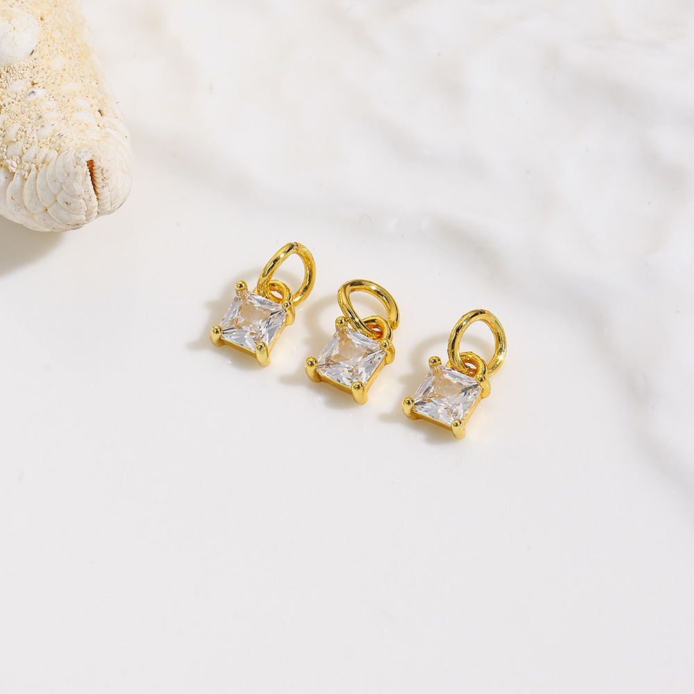 DIY pendants, bracelets, necklaces, earrings and accessories made of small, unique geometric square colored zircon pic 5