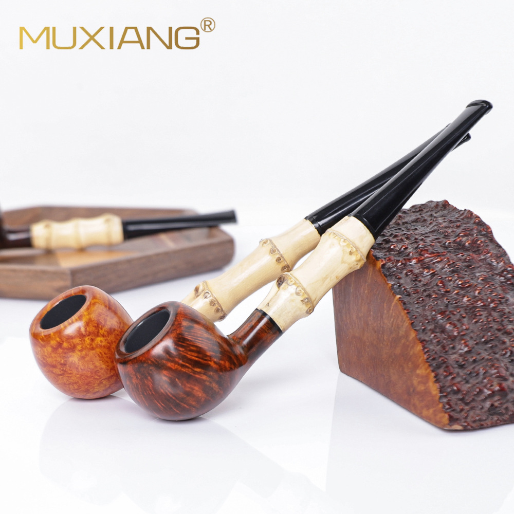 木香自由式石手工竹节烟斗厂家批发木质烟斗楠木烟斗实木烟斗代发