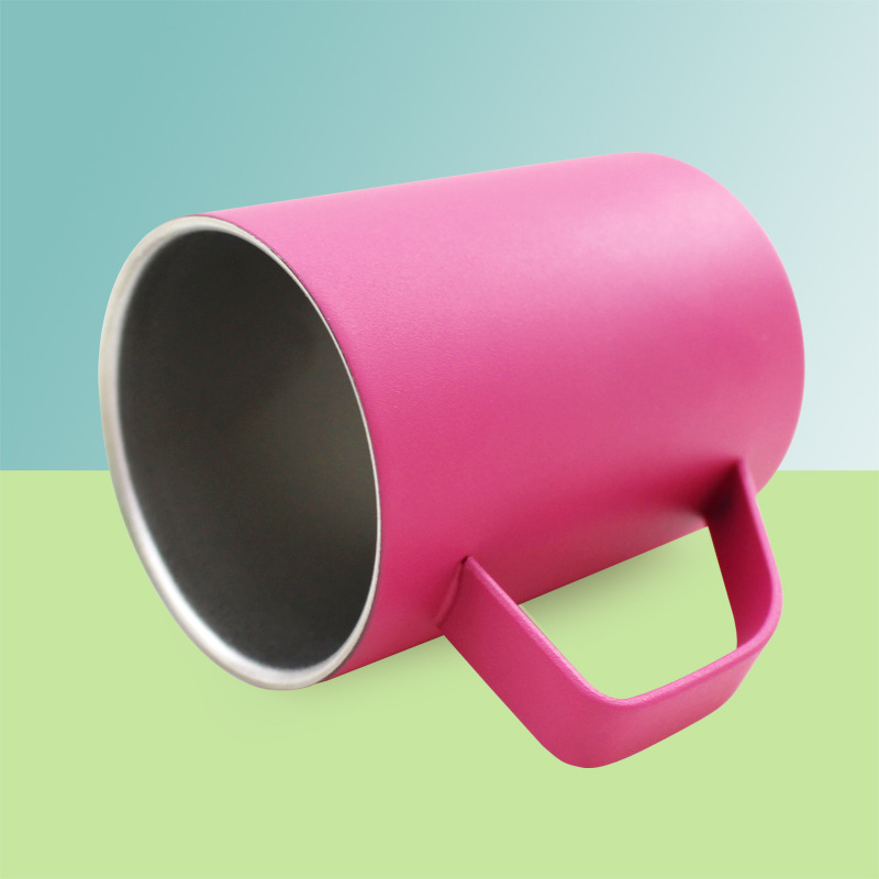 Cross-border exclusive mini double-layer stainless steel water cup with handle, American mug, high appearance level, portable cup Specification image
