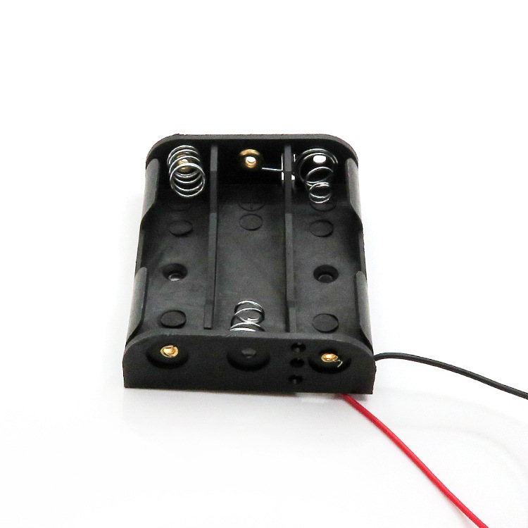 Three AA black battery boxes are in stock and can hold three AA1.5V batteries with wires Item Picture