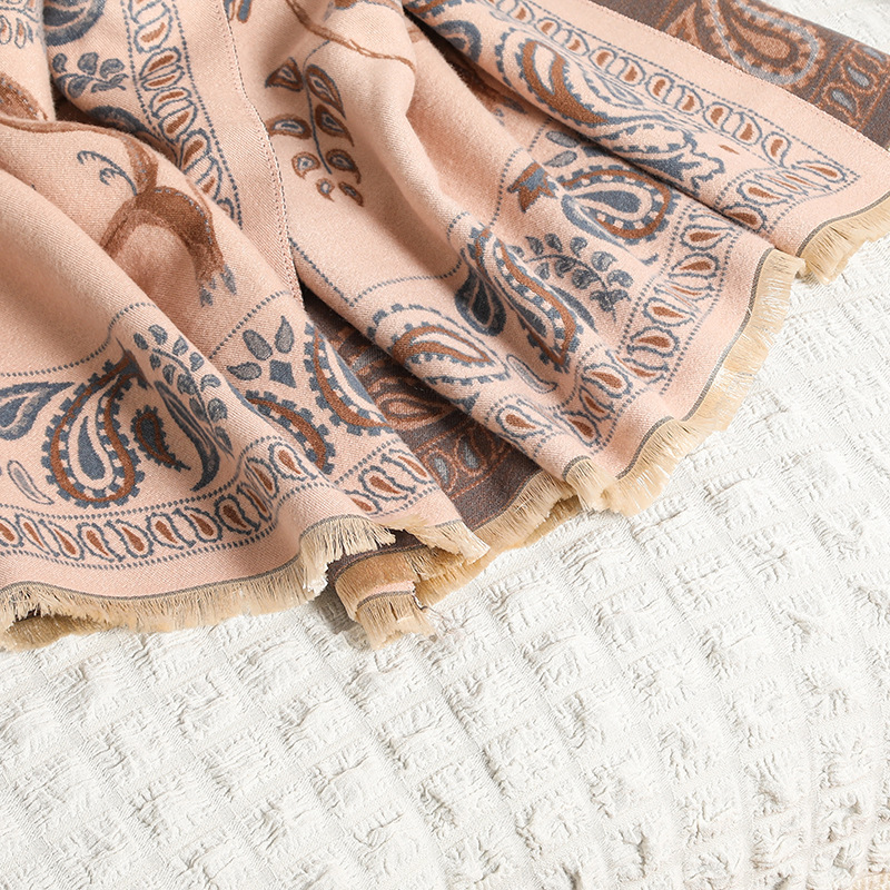 Scarf Women's Winter Warm Shawl Women's Autumn And Winter Cashmere Shawl Soft Waxy Air Conditioning Shawl Outside Scarf Wholesale Specification drawing