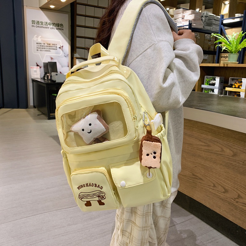 New Japanese Style Transparent Backpack 2024 New Fashion Simple Student Bag Sweet Girl School Bag details Picture