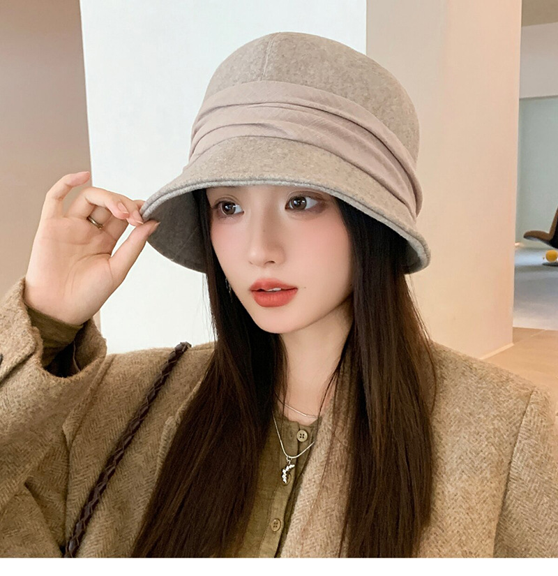 2025春秋季新款毛呢渔夫帽子女宽檐显脸小气质优雅绑带盆帽水桶帽详情7