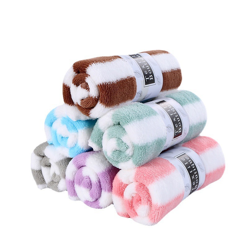 【LOVELY HOME】【 Lovely home 】 Coral Velvet Towel Bath towel set Absorbent non-hair home double sided velvet bath towel thickened encryption cleaning towel Item Picture