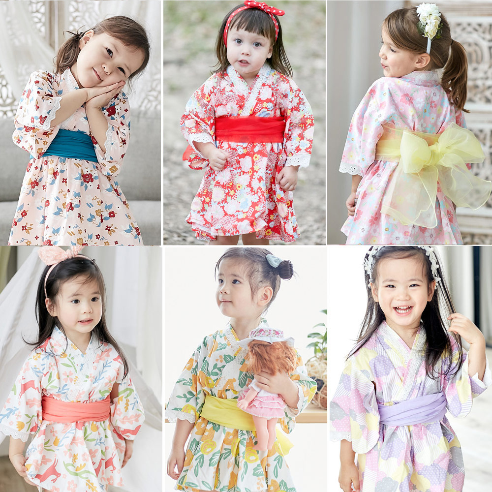 New Spring, Summer and Autumn 2022 kimono printed pattern yukata dress Japanese-style girls' dress 60364 details Picture