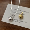 S925 sterling silver Korean version, a niche design sense, heart-shaped pendant with hollow craftsmanship, fashionable and simple basic side pendant Item Picture