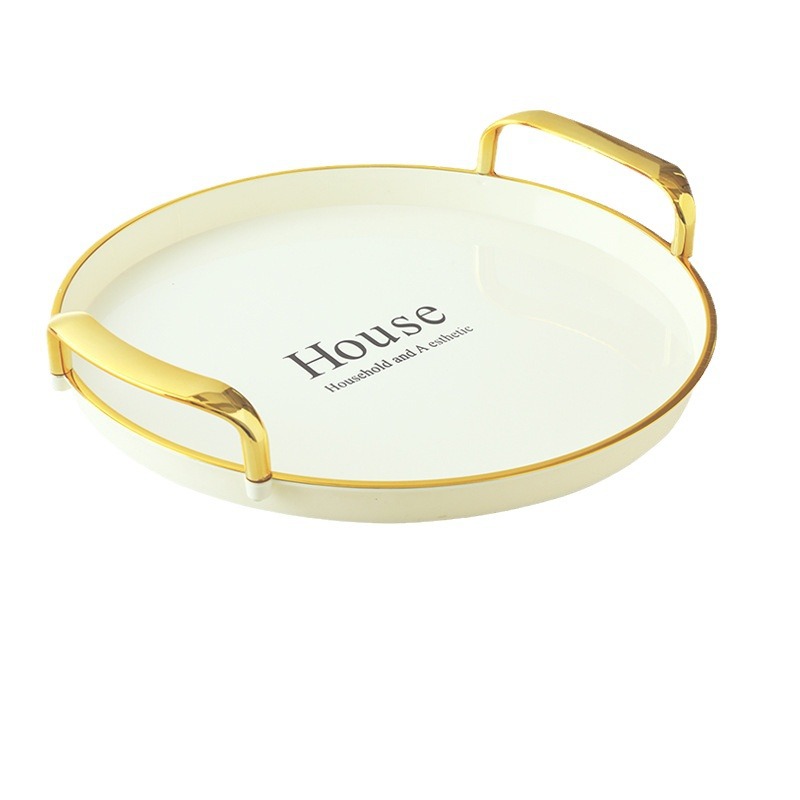 轻奢托盘ins风圆形餐厅茶盘茶几杯子放茶杯水杯家用客厅餐盘批发详情图5