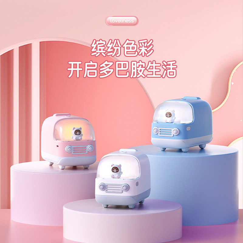 New usb humidifier mini Cartoon home desktop small cute bear humidifier Night light wireless humidifier Application Scenario