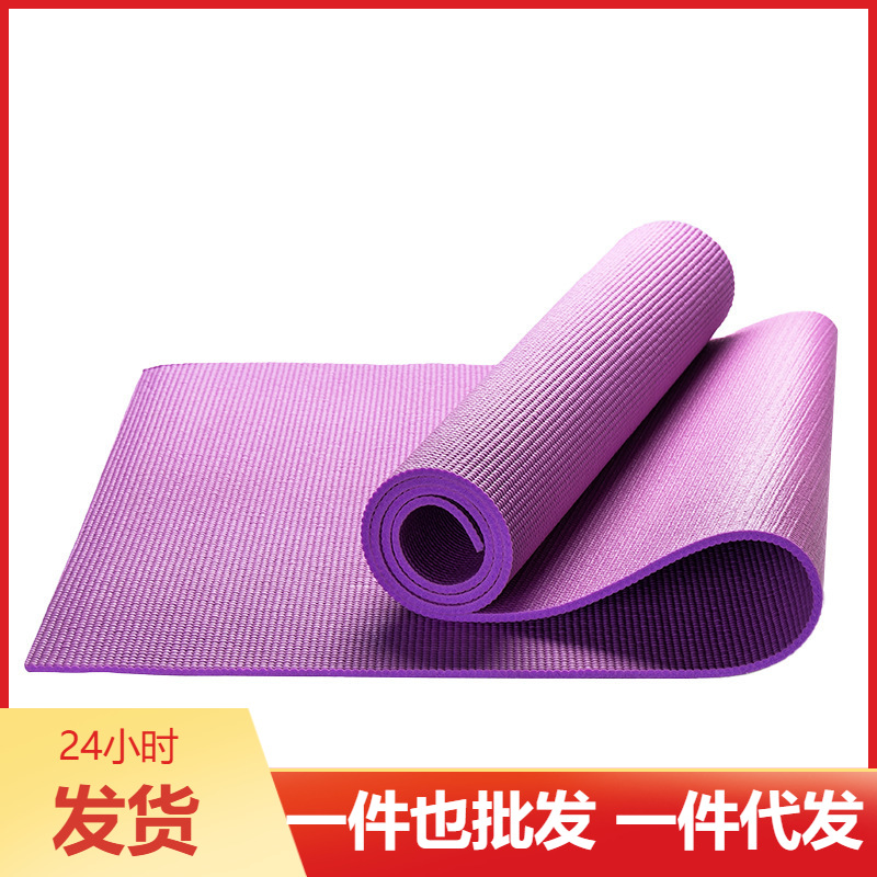 PVC单色无味耐用野营露餐地垫防滑垫健身运动6mm瑜伽垫舒适