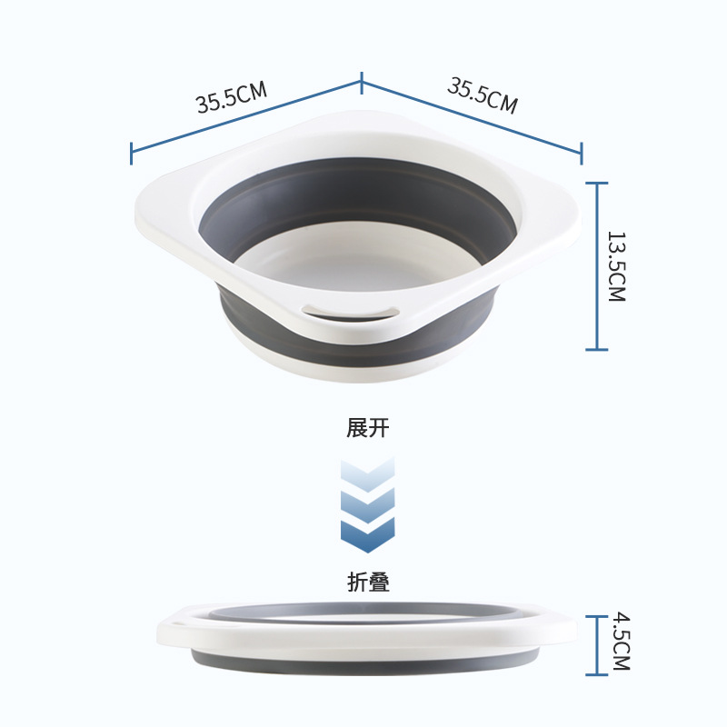 可折叠洗脸盆家用中号洗衣裤洗菜塑料盆加厚耐用便携式旅行小盆子详情图3