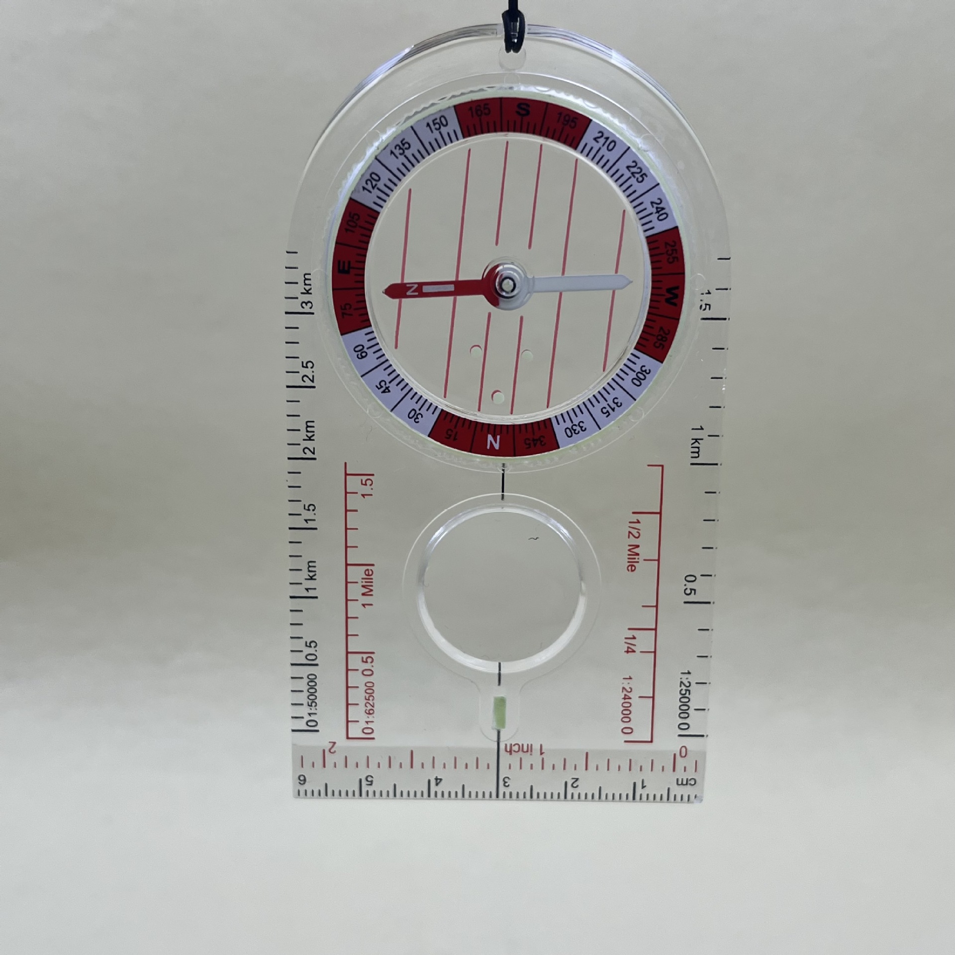 New best-selling outdoor strong magnetic transparent ruler compass magnifying glass student gift compass on Amazon Application Scenario
