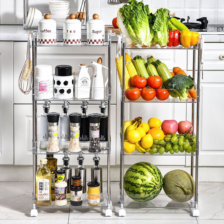 Cross-Border Pet Kitchen Shelf Transparent Condiment Storage Shelf Bathroom Portable Multi-Layer Storage Shelf Shelf