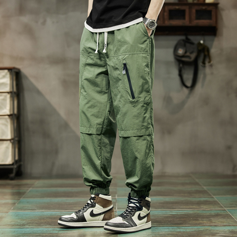 Workwear pants, men's casual pants, men's loose 2023 Spring and autumn collection, trendy brand tapered long pants, trendy and versatile sport pants details Picture