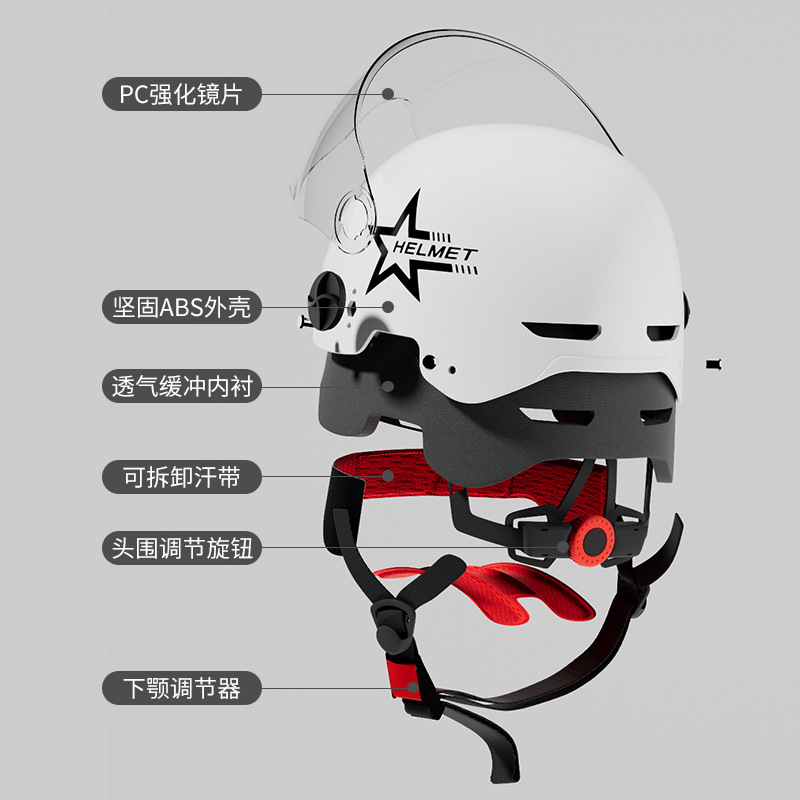 Wholesale 3c helmet Electric vehicle helmet motorcycle helmet 3c certified women's and men's safety helmet four seasons universal details Picture
