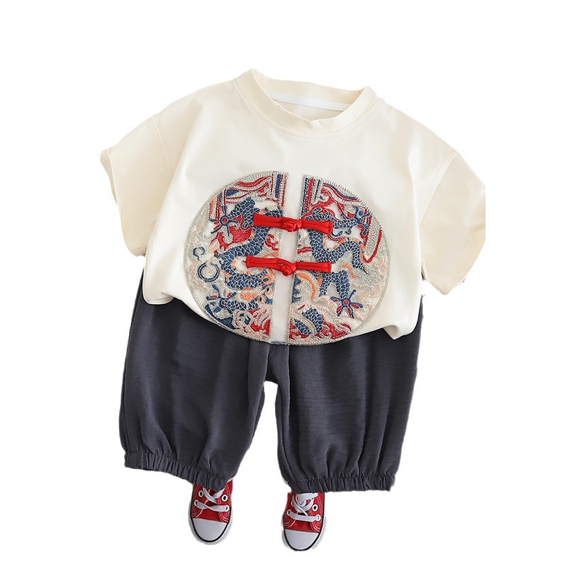 儿童运动服/睡衣儿童短袖卡通/运动套装/纯棉短袖/童装男童短袖韩版白底实物图