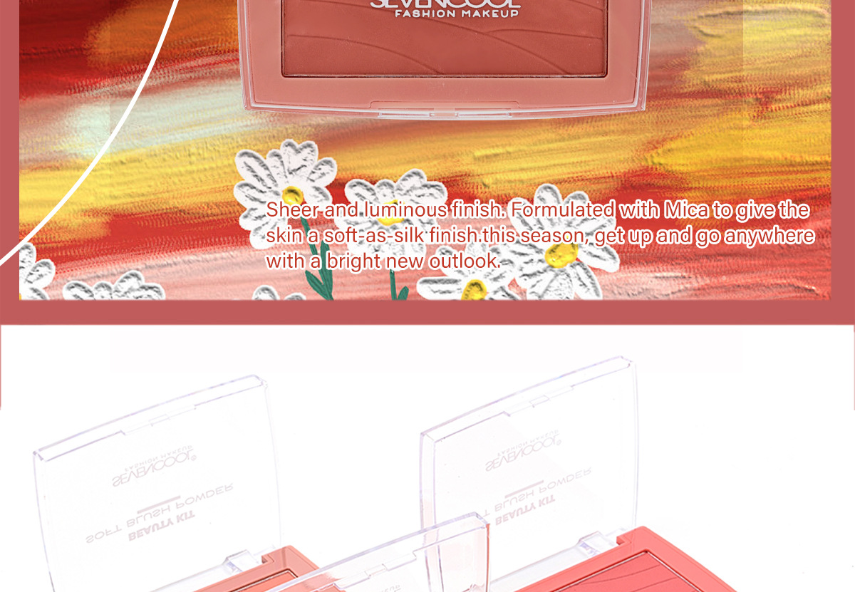 SEVENCOOL Blush matte, long-lasting whitening, easy to apply, blush cosmetics, makeup, nude series, single color blush pic 15