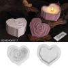 diy gypsum cement scented candle cup with lid, heart-shaped rose storage box, gypsum mirror silicone mold details Picture