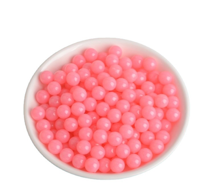 Bulk purchase discount: Lemon yellow solid color, non-porous round beads, plastic loose beads, candy-colored diy accessories, clothing accessories Item Picture