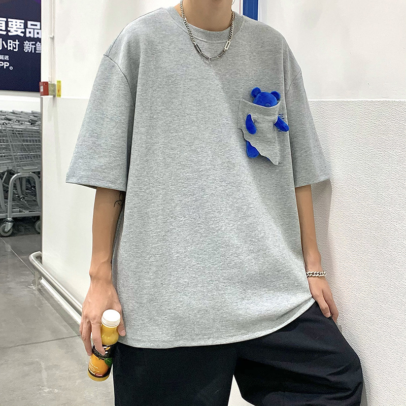 短袖/t恤男士短袖潮流/T恤/服装/男士冰丝短袖细节图