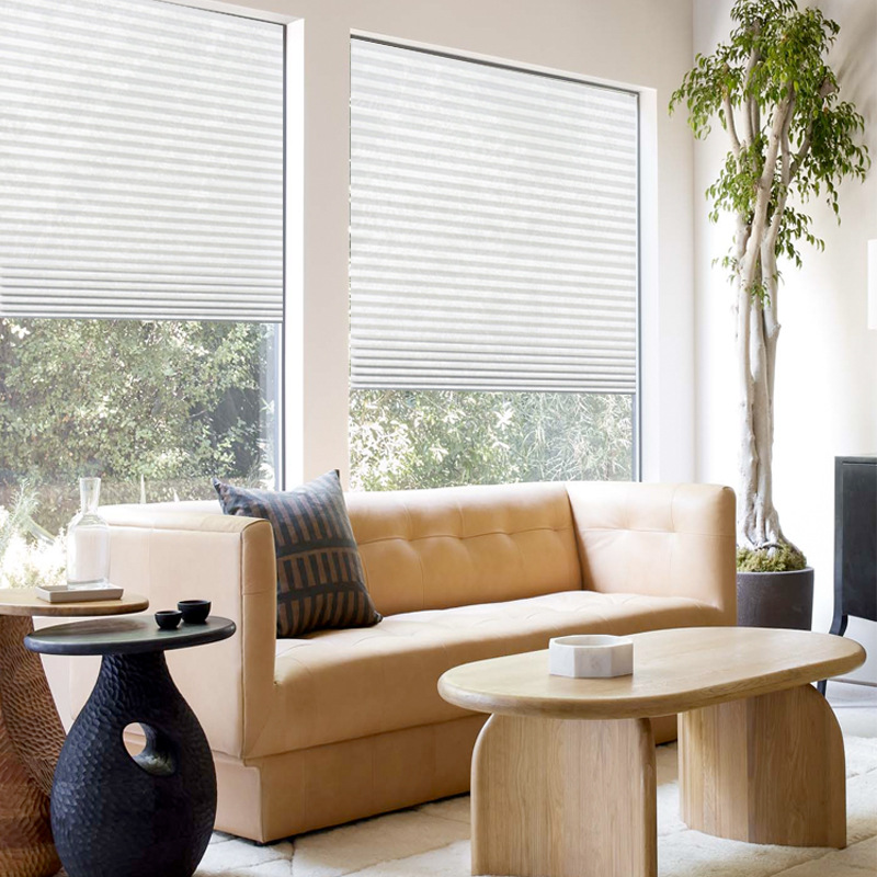 Cross-border simple non-woven fabric pasted pleated blinds, pleated blinds, semi-full blackout pleated blinds Application Scenario