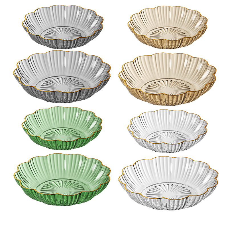 European Light Luxury Phnom Penh Transparent Plastic Fruit Plate Living Room High Appearance Level Nut Plate Home Fashion Salad Bowl Set Item Picture