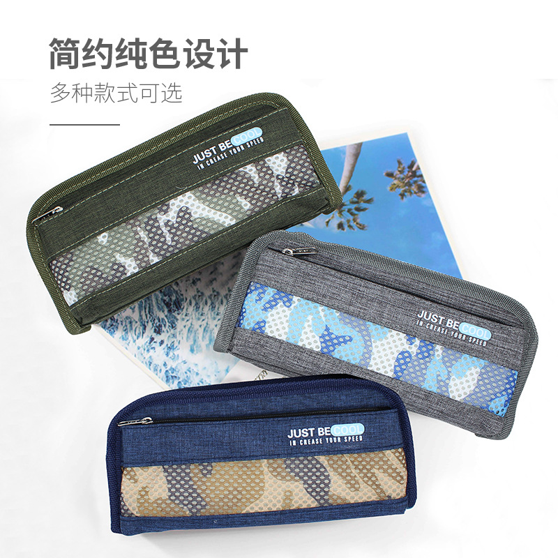 Pen Bag Ins Large Capacity New Japanese Korean Version Of Junior High School Students Multi-Layer Stationery Bag Learning Supplies Pen Bag details Picture