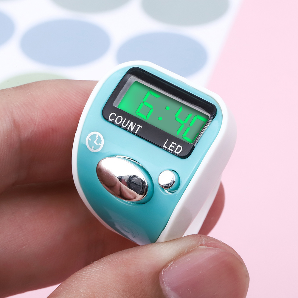 LED luminous tape time mini ring counter, manual counting ring counter, screen can be flipped