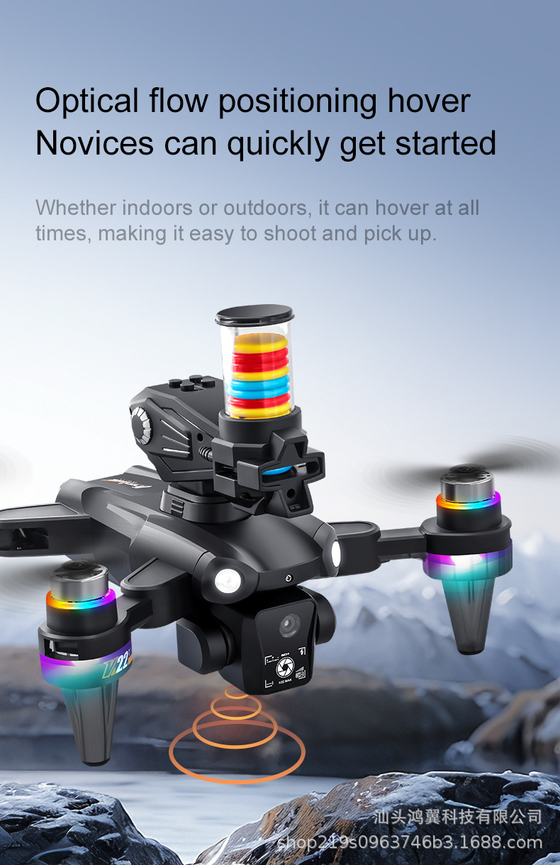 Cross-border K22max brushless frisbee drone, optical flow positioning screen control remote control aircraft, high-definition aerial photography aircraft pic 31
