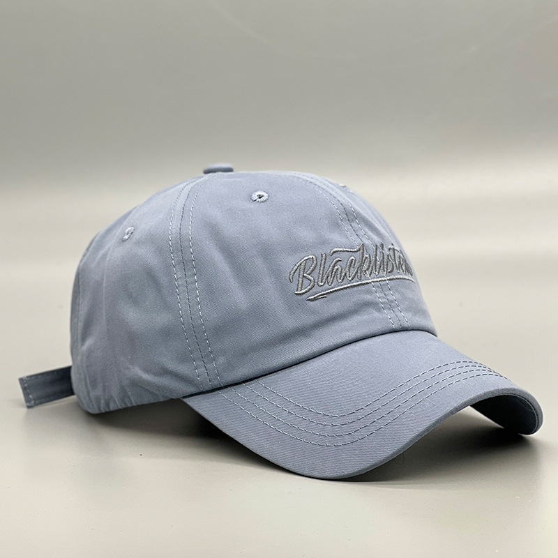BLACK letter-embroidered baseball cap for women, all-season sun protection and shade cap for couples, outdoor travel baseball cap, simple and elegant Specification image