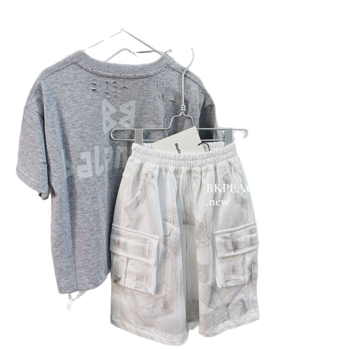 童装女童短袖韩版/童装/小米粒童装旗舰店/热门短袖/儿童装女童短袖休闲白底实物图