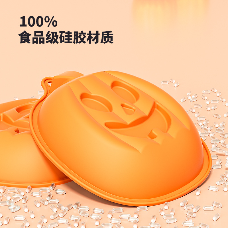 Cross-border Halloween pumpkin mold silicone DIY baking mold candle aromatherapy mold food-grade epoxy resin high-temperature resistant details Picture