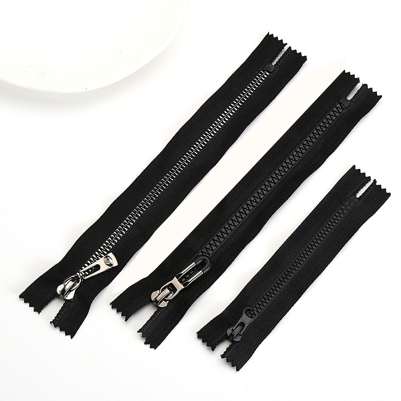 No. 5 Metal Black Bronzing Has A Safety Pull Down Piece, Closed Manufacturers Supply No. 5 Metal Closed Tail Zipper Clothing Bag Pants Quilt Cover Open Closed Tail Zipper Specification drawing