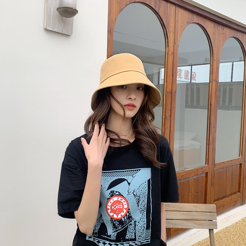 The 2022 new hat pure cotton short brim Fisherman's hat sunshade sunscreen basin hat go with everything beach sun hat woman summer details Picture