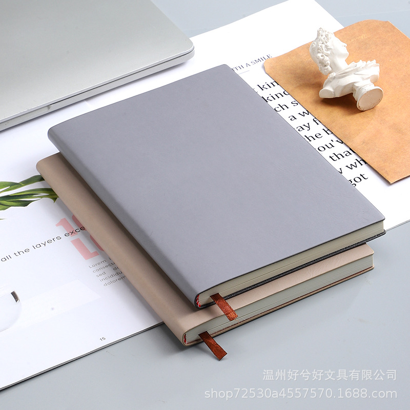 A5 Notebook Soft Leather Business Simple Calfskin Soft Notepad Multi-Color Wholesale Can Be Customized Logo details Picture
