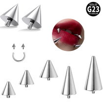 G23 titanium lip nail outer tooth tip cone accessories eyebrow nail nose ring F136 titanium alloy piercing accessories manufacturers wholesale