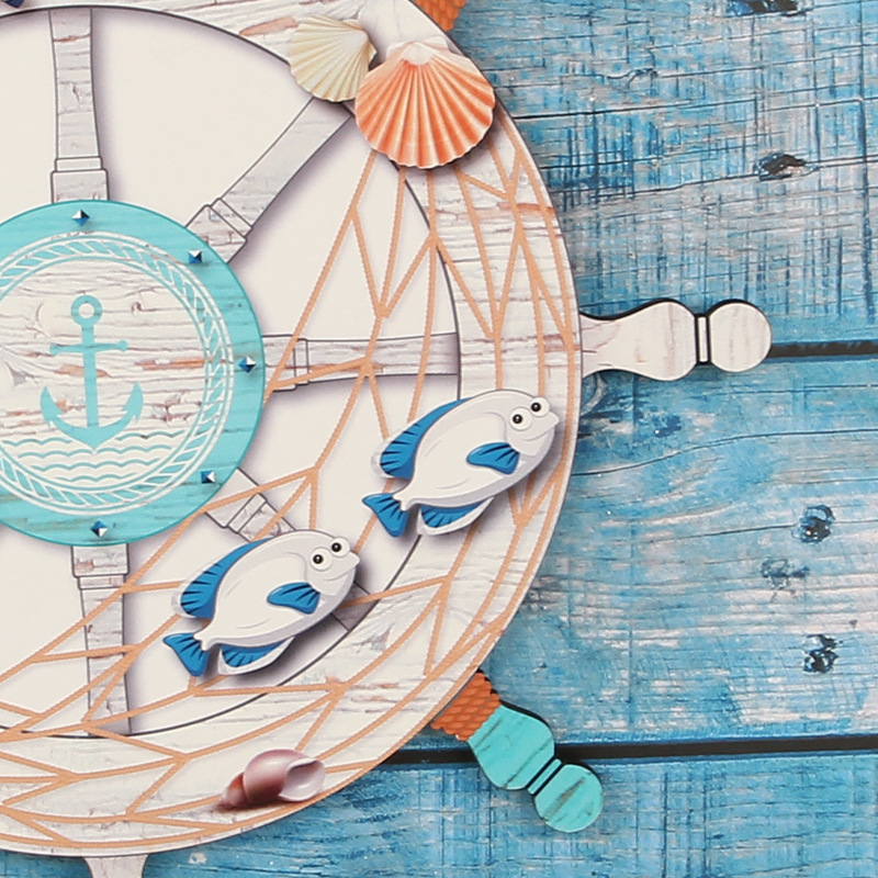 港之恋创意木质冲浪板木牌挂件 实木海洋方向盘餐厅装饰挂牌壁挂详情图3