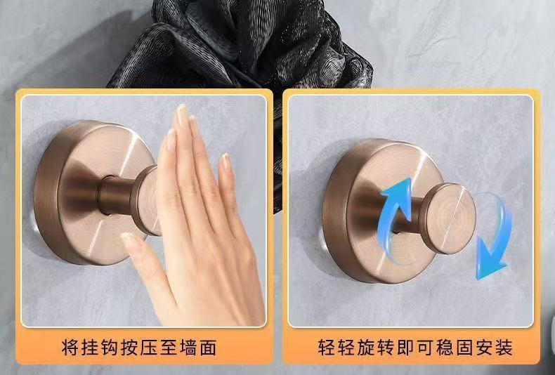 跨境不锈钢吸盘挂钩强力无痕免打孔厨房卫生间浴室壁挂收纳衣钩详情4